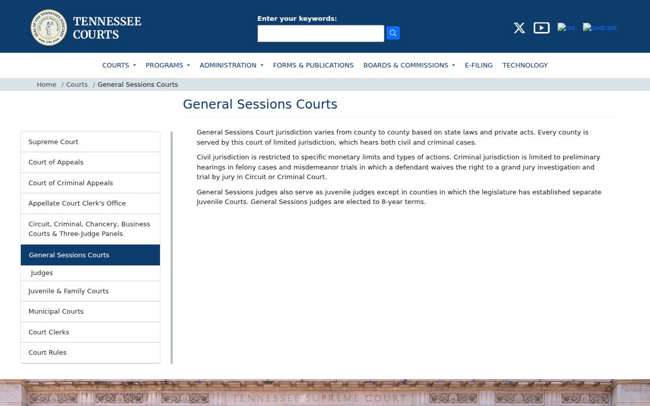 Stewart County bench warrant General Sessions court scope