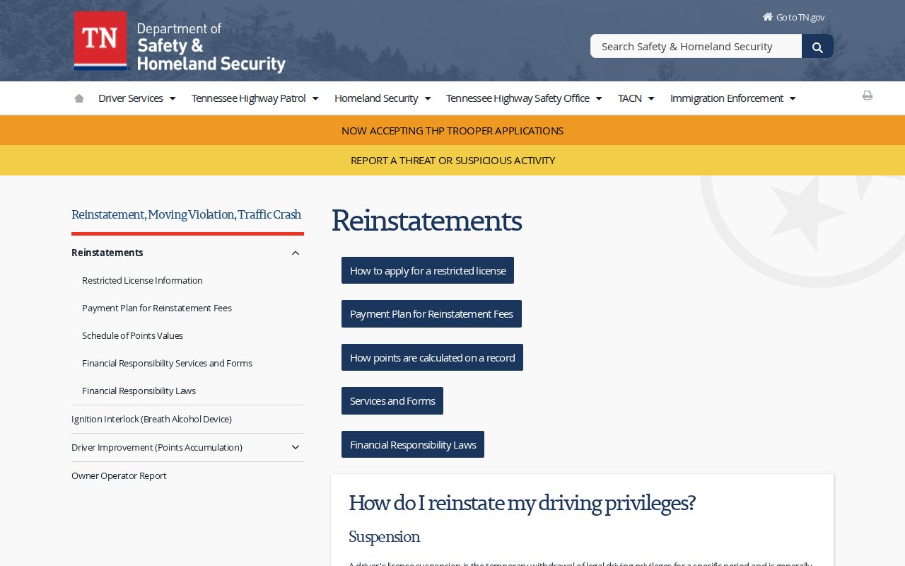 Stewart County traffic warrant and Tennessee administrative clearance guidance