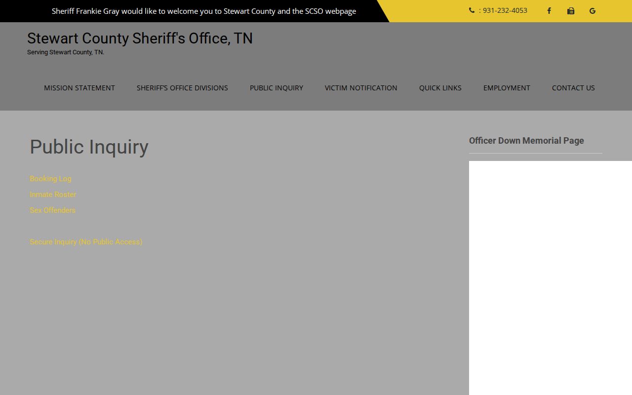 Stewart County warrant lookup public inquiry links
